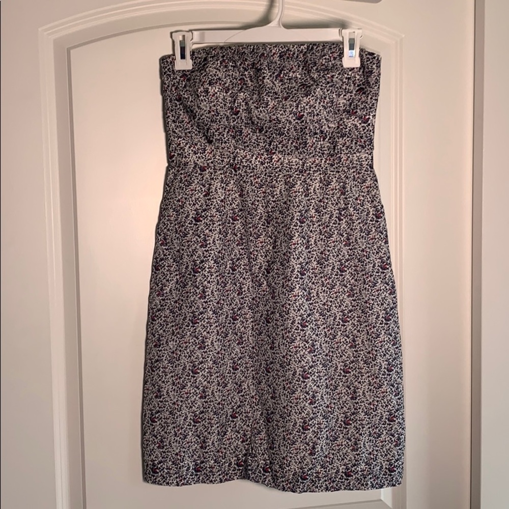 J. Crew Floral Strapless Dress